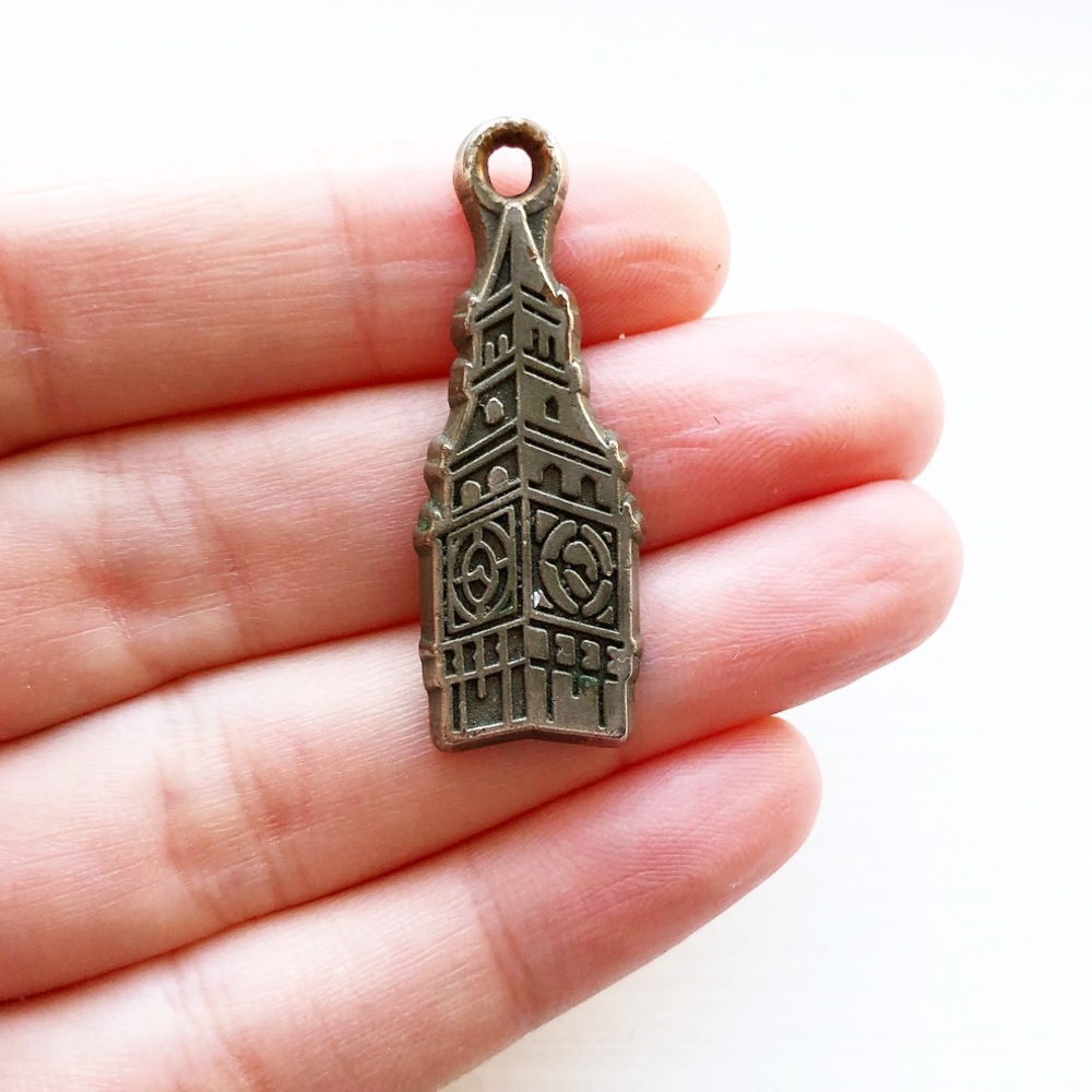 Vintage Big Ben tower jewelry pendant charm